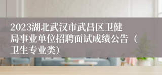 2023湖北武汉市武昌区卫健局事业单位招聘面试成绩公告（卫生专业类）