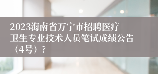 2023海南省万宁市招聘医疗卫生专业技术人员笔试成绩公告（4号）?