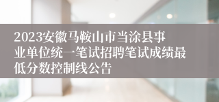 2023安徽马鞍山市当涂县事业单位统一笔试招聘笔试成绩最低分数控制线公告