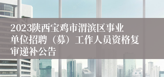 2023陕西宝鸡市渭滨区事业单位招聘（募）工作人员资格复审递补公告