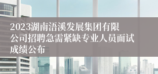 2023湖南浯溪发展集团有限公司招聘急需紧缺专业人员面试成绩公布