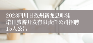 2023四川甘孜州新龙县咔洼诺日旅游开发有限责任公司招聘15人公告