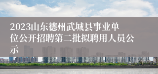 2023山东德州武城县事业单位公开招聘第二批拟聘用人员公示