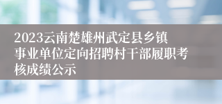 2023云南楚雄州武定县乡镇事业单位定向招聘村干部履职考核成绩公示