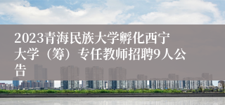2023青海民族大学孵化西宁大学（筹）专任教师招聘9人公告