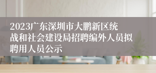 2023广东深圳市大鹏新区统战和社会建设局招聘编外人员拟聘用人员公示