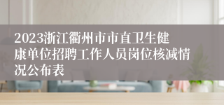 2023浙江衢州市市直卫生健康单位招聘工作人员岗位核减情况公布表