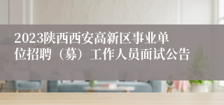 2023陕西西安高新区事业单位招聘（募）工作人员面试公告