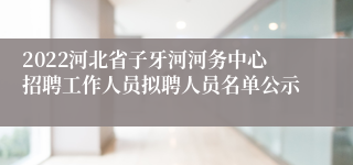 2022河北省子牙河河务中心招聘工作人员拟聘人员名单公示