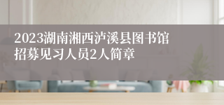 2023湖南湘西泸溪县图书馆招募见习人员2人简章