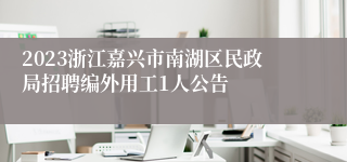 2023浙江嘉兴市南湖区民政局招聘编外用工1人公告