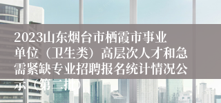 2023山东烟台市栖霞市事业单位（卫生类）高层次人才和急需紧缺专业招聘报名统计情况公示（第二批）