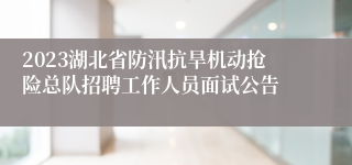 2023湖北省防汛抗旱机动抢险总队招聘工作人员面试公告