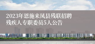 2023年恩施来凤县残联招聘残疾人专职委员5人公告