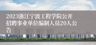 2023浙江宁波工程学院公开招聘事业单位编制人员20人公告