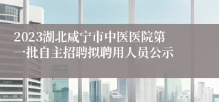 2023湖北咸宁市中医医院第一批自主招聘拟聘用人员公示