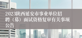 2023陕西延安市事业单位招聘（募）面试资格复审有关事项公告