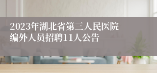 2023年湖北省第三人民医院编外人员招聘11人公告