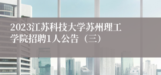 2023江苏科技大学苏州理工学院招聘1人公告（三）