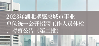 2023年湖北孝感应城市事业单位统一公开招聘工作人员体检、考察公告（第二批）