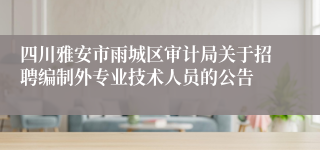 四川雅安市雨城区审计局关于招聘编制外专业技术人员的公告