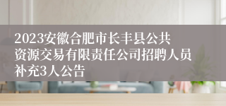 2023安徽合肥市长丰县公共资源交易有限责任公司招聘人员补充3人公告