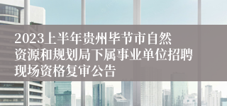 2023上半年贵州毕节市自然资源和规划局下属事业单位招聘现场资格复审公告