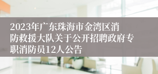 2023年广东珠海市金湾区消防救援大队关于公开招聘政府专职消防员12人公告