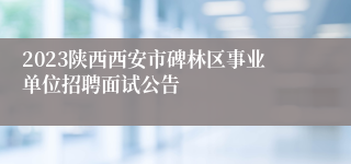2023陕西西安市碑林区事业单位招聘面试公告