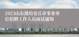 2023山东潍坊安丘市事业单位招聘工作人员面试通知