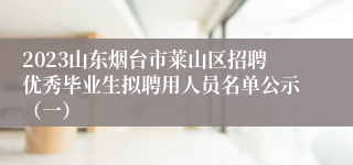 2023山东烟台市莱山区招聘优秀毕业生拟聘用人员名单公示（一）