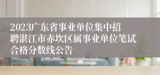 2023广东省事业单位集中招聘湛江市赤坎区属事业单位笔试合格分数线公告