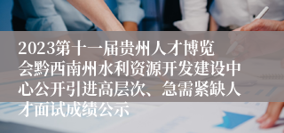 2023第十一届贵州人才博览会黔西南州水利资源开发建设中心公开引进高层次、急需紧缺人才面试成绩公示