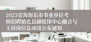 2023青海海东市事业单位考核招聘循化县融媒体中心播音与主持岗位总成绩公布通知
