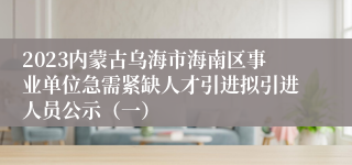 2023内蒙古乌海市海南区事业单位急需紧缺人才引进拟引进人员公示（一）