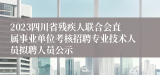 2023四川省残疾人联合会直属事业单位考核招聘专业技术人员拟聘人员公示