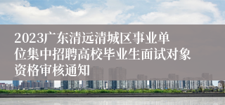 2023广东清远清城区事业单位集中招聘高校毕业生面试对象资格审核通知