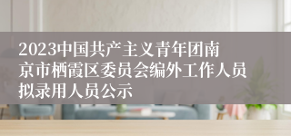2023中国共产主义青年团南京市栖霞区委员会编外工作人员拟录用人员公示