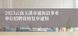 2023云南玉溪市通海县事业单位招聘资格复审通知