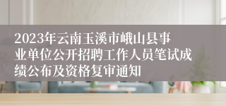 2023年云南玉溪市峨山县事业单位公开招聘工作人员笔试成绩公布及资格复审通知