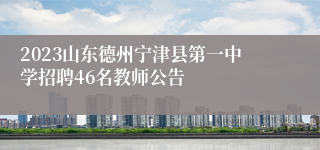 2023山东德州宁津县第一中学招聘46名教师公告