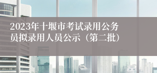 2023年十堰市考试录用公务员拟录用人员公示（第二批）