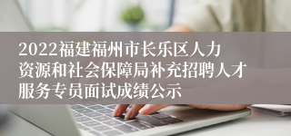 2022福建福州市长乐区人力资源和社会保障局补充招聘人才服务专员面试成绩公示