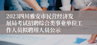 2023四川雅安市民营经济发展局考试招聘综合类事业单位工作人员拟聘用人员公示