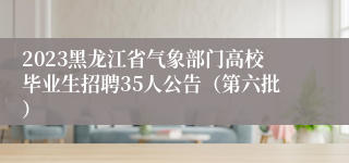 2023黑龙江省气象部门高校毕业生招聘35人公告（第六批）