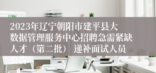 2023年辽宁朝阳市建平县大数据管理服务中心招聘急需紧缺人才（第二批） 递补面试人员公告