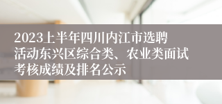 2023上半年四川内江市选聘活动东兴区综合类、农业类面试考核成绩及排名公示