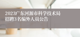 2023广东河源市科学技术局招聘3名编外人员公告