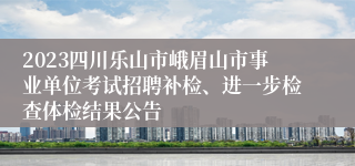 2023四川乐山市峨眉山市事业单位考试招聘补检、进一步检查体检结果公告