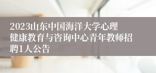 2023山东中国海洋大学心理健康教育与咨询中心青年教师招聘1人公告